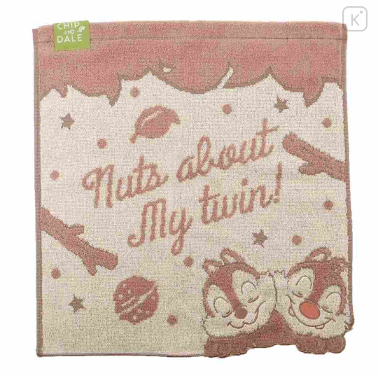 Japan Disney Jacquard Wash Towel Handkerchief - Chip & Dale / My Twin - 1