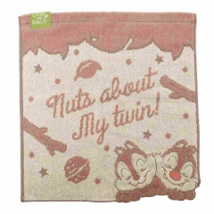 Japan Disney Jacquard Wash Towel Handkerchief - Chip & Dale / My Twin