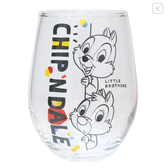 Japan Disney Swaying Glass Tumbler - Chip & Dale / My Twin - 1