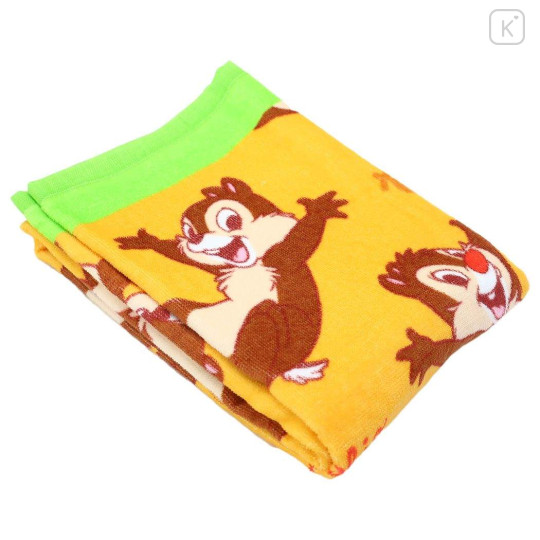 Japan Disney Jacquard Bath Towel - Chip & Dale / Yellow Orange - 2