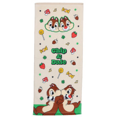 Japan Disney Face Towel - Chip & Dale / Cappuccino