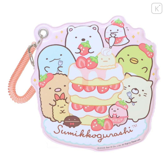 Japan San-X Pass Case Card Holder - Sumikko Gurashi / Strawberry Cake - 1