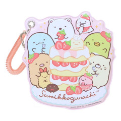 Japan San-X Pass Case Card Holder - Sumikko Gurashi / Strawberry Cake