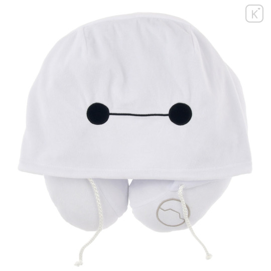 Japan Disney Store Travel Fluffy Neck Pillow Cushion - Baymax Hood - 1