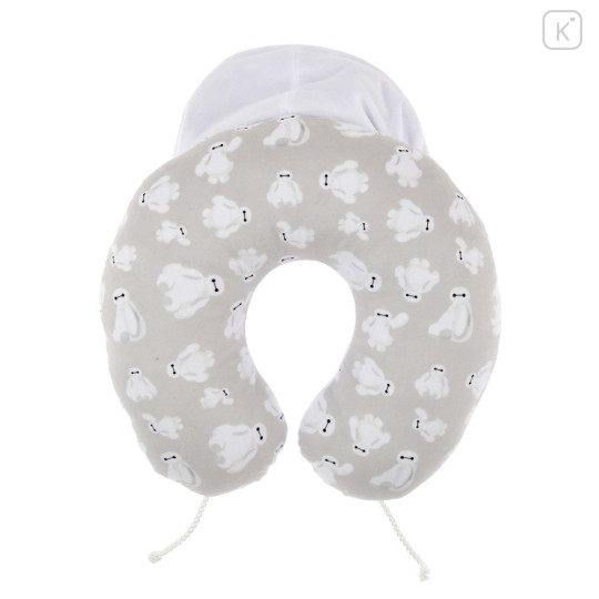 Japan Disney Store Travel Fluffy Neck Pillow Cushion - Baymax Hood - 4