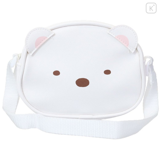 Japan San-X Kids Face-shaped Pochette Mini Shoulder Bag - Sumikko Gurashi / Shirokuma - 1