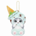 Japan Mofusand Mascot Holder - Cat / Ice Cream Nyan Chocolate Mint - 1