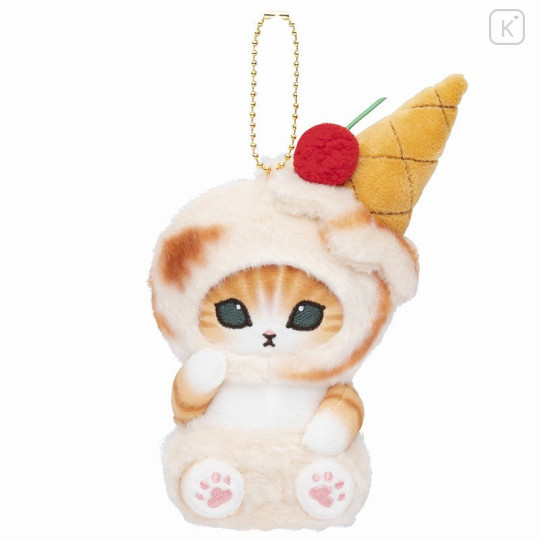 Japan Mofusand Mascot Holder - Cat / Ice Cream Nyan Caramel - 1