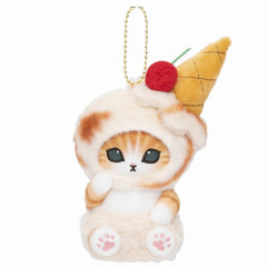 Japan Mofusand Mascot Holder - Cat / Ice Cream Nyan Caramel