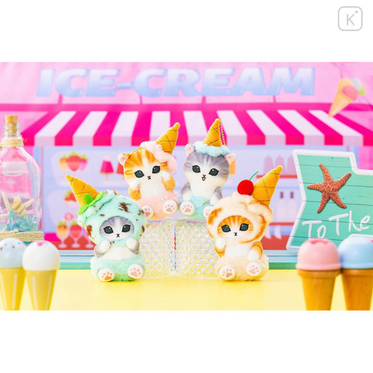 Japan Mofusand Mascot Holder - Cat / Ice Cream Nyan Caramel - 3