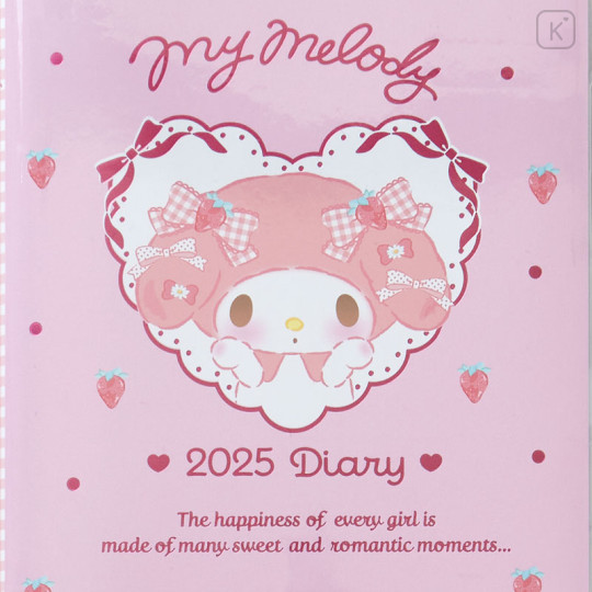 Japan Sanrio Original Horizontal Rule Type B6 Diary - My Melody / 2025 - 2