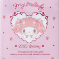 Japan Sanrio Original Horizontal Rule Type B6 Diary - My Melody / 2025 - 2