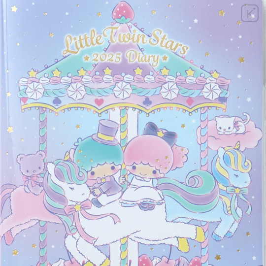 Japan Sanrio Original Horizontal Rule Type B6 Diary - Little Twin Stars / 2025 - 2