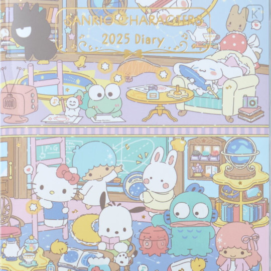 Japan Sanrio Original Horizontal Rule Type B6 Diary - Sanrio Characters / 2025 - 2