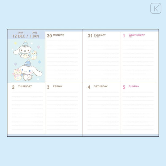 Japan Sanrio Original Block Type B6 Diary - Cinnamoroll / 2025 - 5