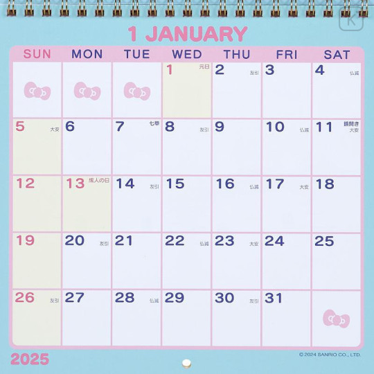 Japan Sanrio Original Wall Calendar (M) - Hello Kitty / 2025 - 5