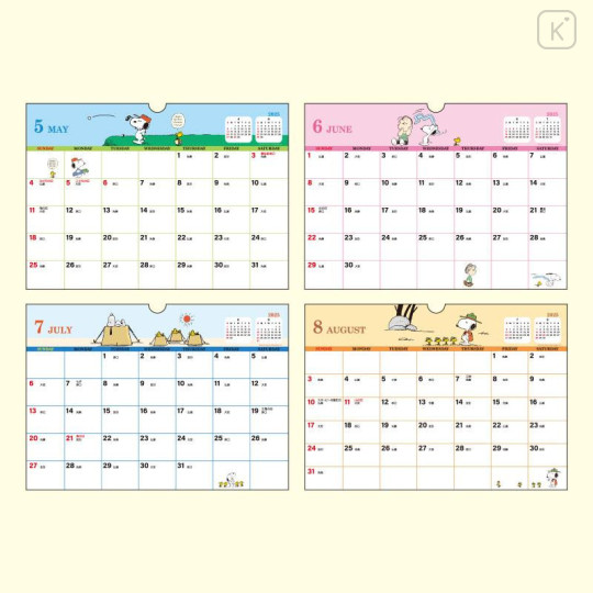 Japan Sanrio Original A4 Wall Calendar - Snoopy / 2025 - 6