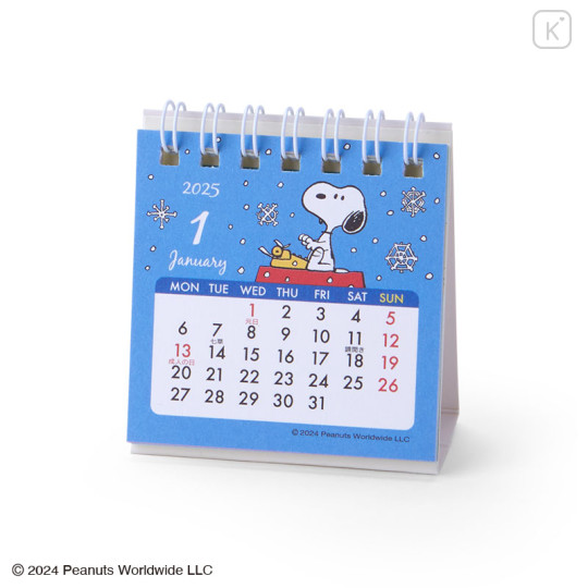 Japan Sanrio Original Ring Mini Calendar - Snoopy / 2025 - 1