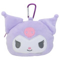 Japan Sanrio Mascot Mini Pouch with Carabiner - Kuromi - 1