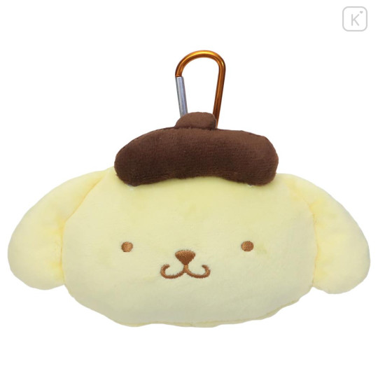 Japan Sanrio Mascot Mini Pouch with Carabiner - Pompompurin - 1