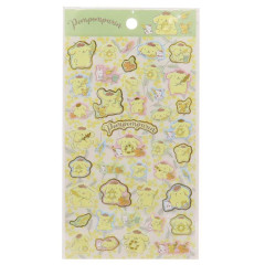 Japan Sanrio Gold Accent Sticker - Pompompurin / Garden