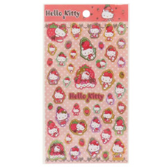 Japan Sanrio Gold Accent Sticker - Hello Kitty / Strawberry