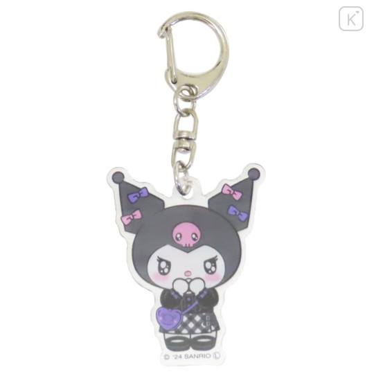 Japan Sanrio Acrylic Keychain - Kuromi : Puppy Eyes Emokyun - 1