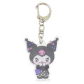 Japan Sanrio Acrylic Keychain - Kuromi : Puppy Eyes Emokyun - 1