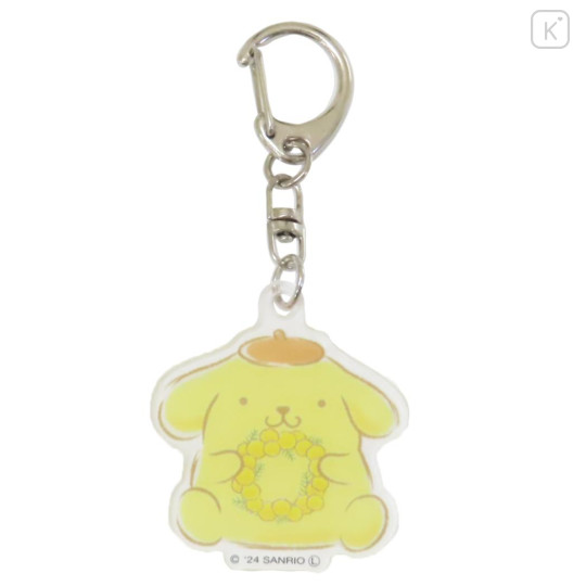 Japan Sanrio Acrylic Keychain - Pompompurin / Garden - 1