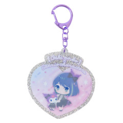 Japan Sanrio × Oshinoko Acrylic Keychain - Kuromi : Glitter Heart