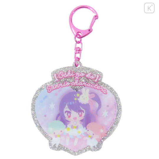 Japan Sanrio × Oshinoko Acrylic Keychain - Little Twin Stars / Glitter Heart - 1