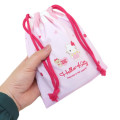 Japan Sanrio Drawstring Pouch - Hello Kitty Dessert Pink - 2