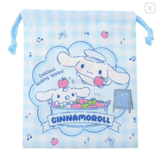 Japan Sanrio Drawstring Pouch - Cinnamoroll & Milk Apple - 1