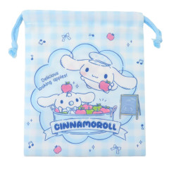 Japan Sanrio Drawstring Pouch - Cinnamoroll & Milk Apple