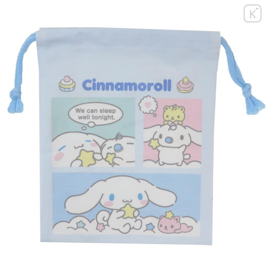 Japan Sanrio Drawstring Pouch - Cinnamoroll & Milk Comic - 1