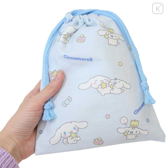 Japan Sanrio Drawstring Pouch - Cinnamoroll & Milk Comic - 2