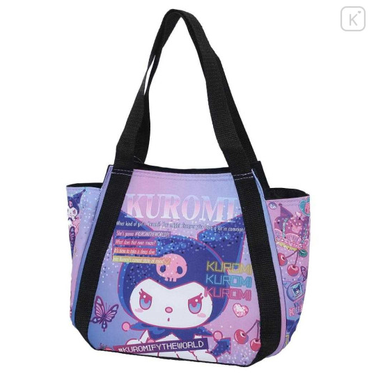 Japan Sanrio Insulated Cooler Balloon Lunch Bag - Kuromi / Kuromify The World - 1