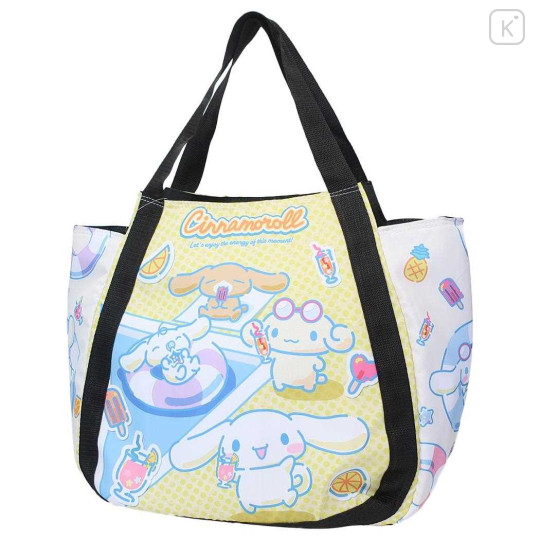 Japan Sanrio Insulated Cooler Balloon Tote Bag - Cinnamoroll / Summer Pool Party - 1