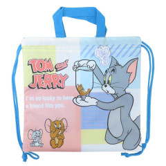 Japan Tom and Jerry Gym Sack Knapsack Drawstring Backpack & Name Tag