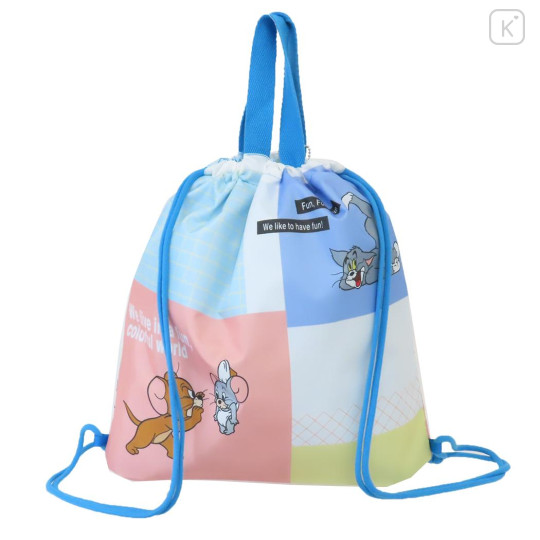 Japan Tom and Jerry Gym Sack Knapsack Drawstring Backpack & Name Tag - 2