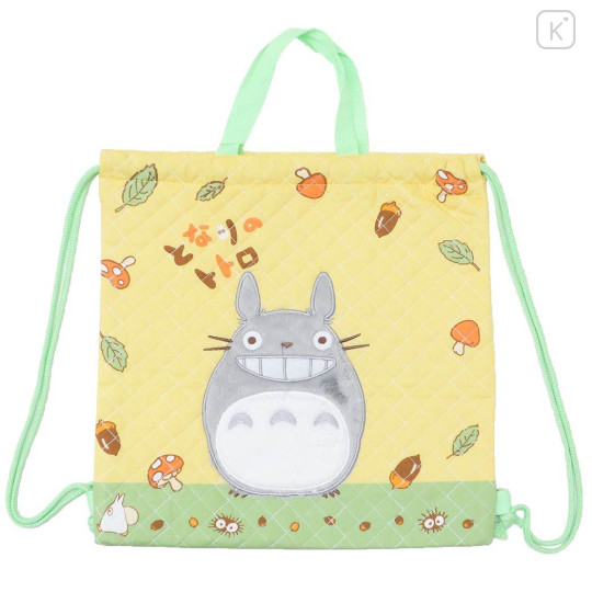 Japan Ghibli Gym Sack Knapsack Drawstring Backpack - My Neighbor Totoro / Quilted Autumn - 1