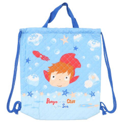 Japan Ghibli Gym Sack Knapsack Drawstring Backpack - Ponyo In The Sea / Quilted