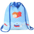 Japan Ghibli Gym Sack Knapsack Drawstring Backpack - Ponyo In The Sea / Quilted - 2