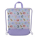 Japan Disney Gym Sack Knapsack Drawstring Backpack - Princess / Purple Quilted - 1