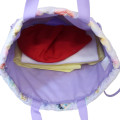 Japan Disney Gym Sack Knapsack Drawstring Backpack - Princess / Purple Quilted - 2