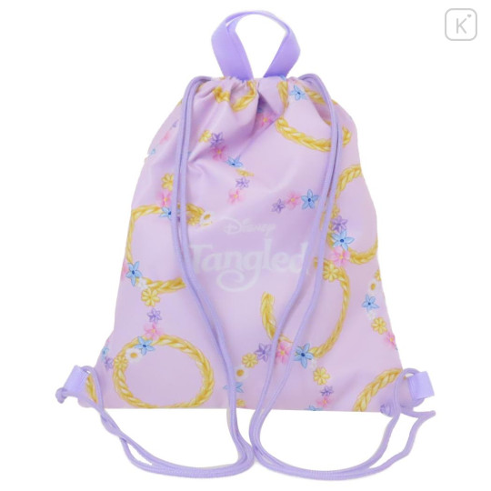 Japan Disney Gym Sack Knapsack Drawstring Backpack - Rapunzel / Flower - 2