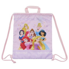 Japan Disney Gym Sack Knapsack Drawstring Backpack - Princess / Light Pink