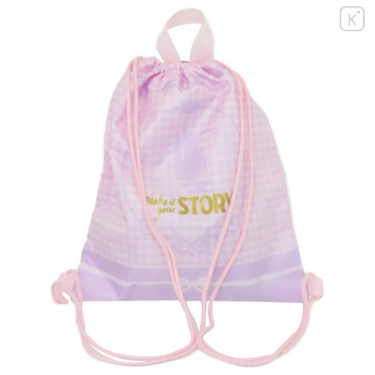 Japan Disney Gym Sack Knapsack Drawstring Backpack - Princess / Light Pink - 2