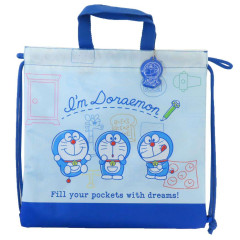 Japan Doraemon Gym Sack Knapsack Drawstring Backpack & Name Tag - Dream