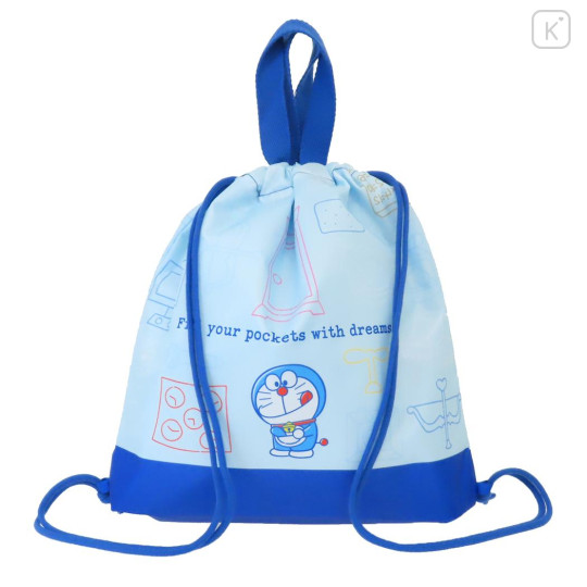 Japan Doraemon Gym Sack Knapsack Drawstring Backpack & Name Tag - Dream - 2